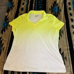 Neon Yellow and White Nike Golf Polo